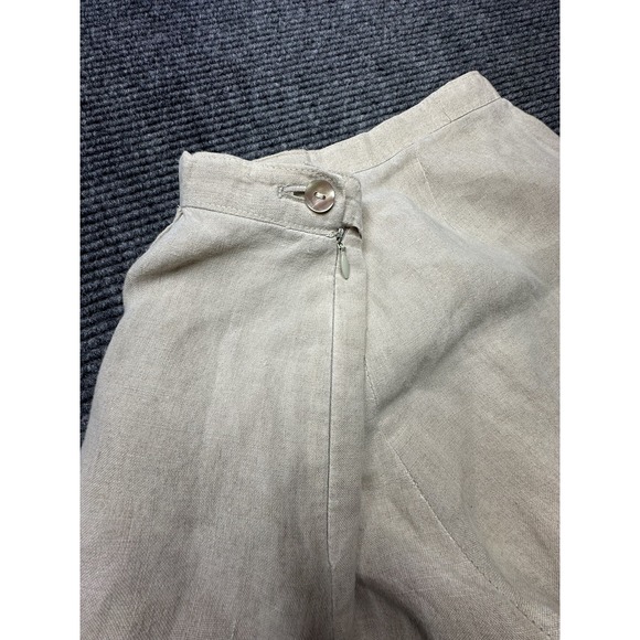 Casual Corner Pants Womens 10 Beige Linen Blend Straight Leg Side Zip Dressy - Picture 9 of 15